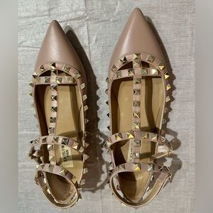 NIB Kaitlyn Pan studded cage flats in Poudre Matte Size 7.5